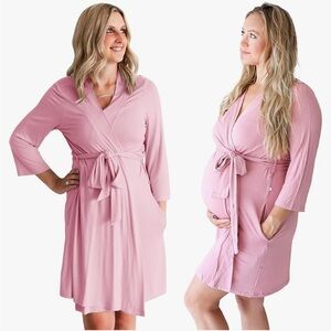 Posh Peanut Women’s XXL ribbed robe pink NWT